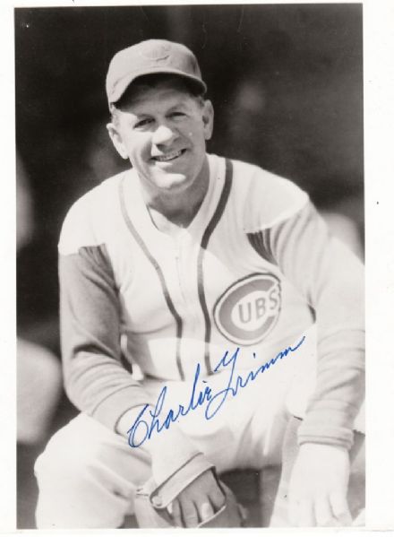 Charlie Grimm Legendary Chicago Cubs manager signed 8x10 photo