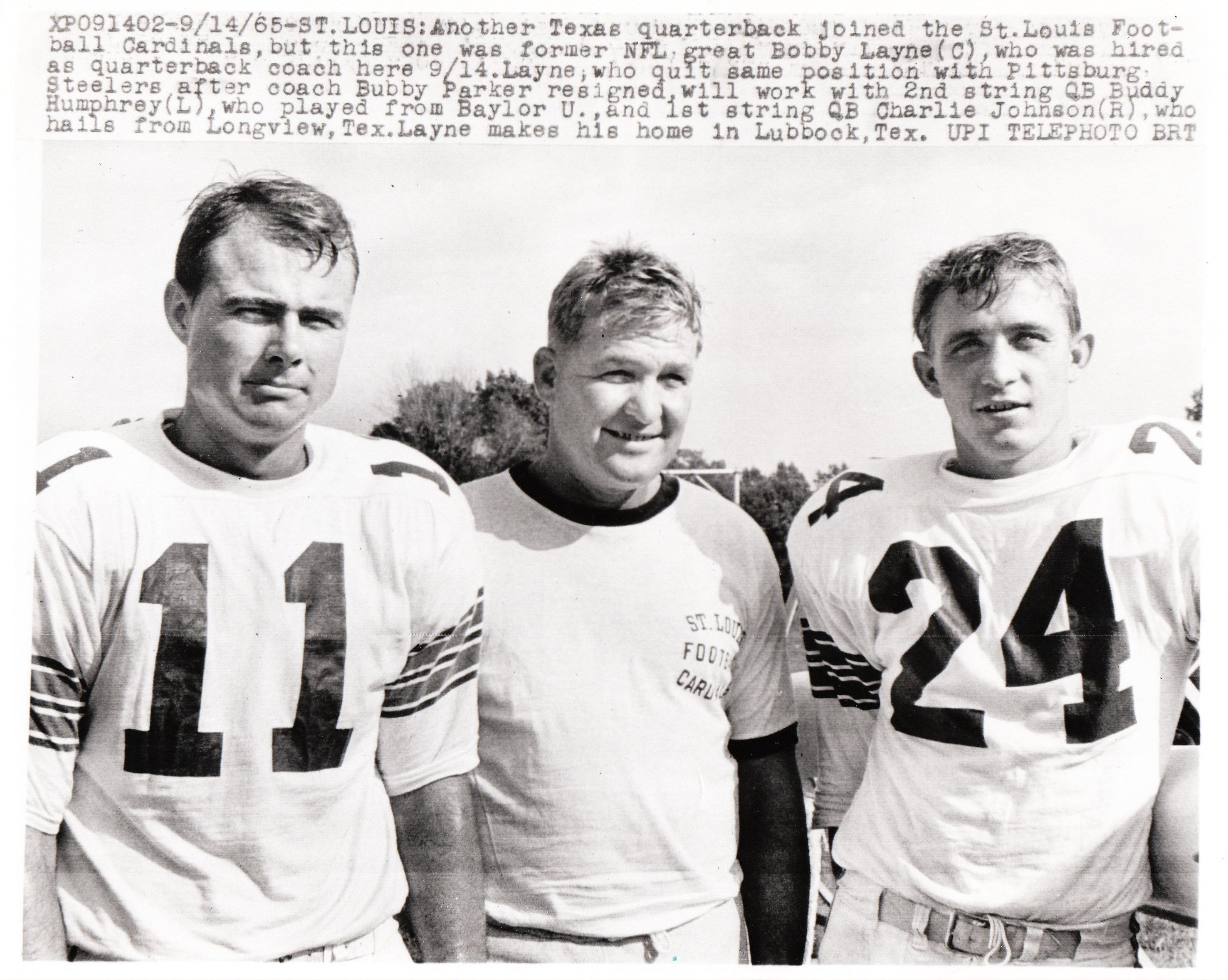 Item Detail - Bobby Layne Football Coach St. Louis Cardinals original 1965 photo