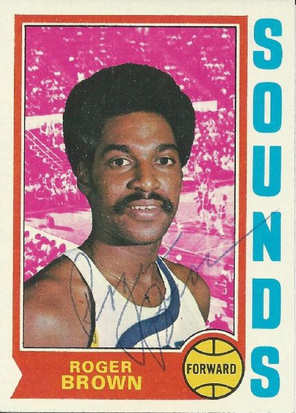 Roger Brown signed 1974-75 Topps #240 Pacers ABA Basketball Scandal HOF 