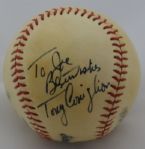 Tony Conigliaro Single Signed Baseball D. 1990 at 45 - Red Sox