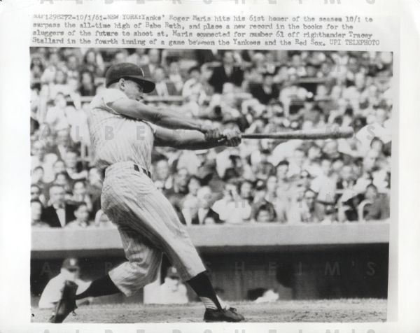 Roger Maris – The Historic 61st Home Run Iconic Shot - 1961 Original Photo