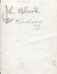 Johnny Blood McNally and  Walt Walter Kiesling signed album page D. 1962 Packers HOF