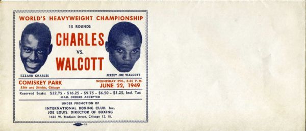 Lot of 4 - Ezzard Charles vs Jersey Joe Walcott 1949 Advertising Fight Envelopes