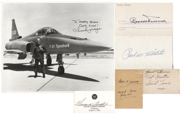 Lot of 6 Famous Aviators & Pilots Autograph Collection