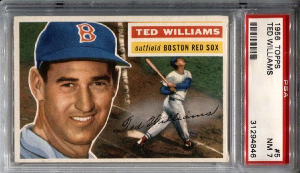 1956 Topps #5 Ted Williams PSA NM 7 – White Back