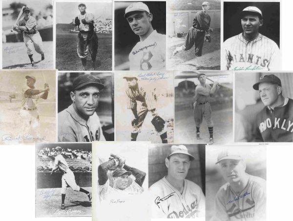 Collection of 14 Signed 8x10 Photos of Long Deceased Baseball HOF’ers