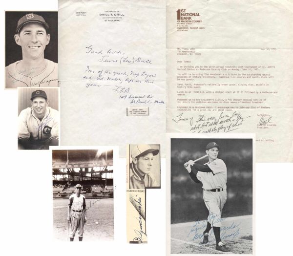 Lot of 7 Long Deceased Baseball Signed Photos & Letters