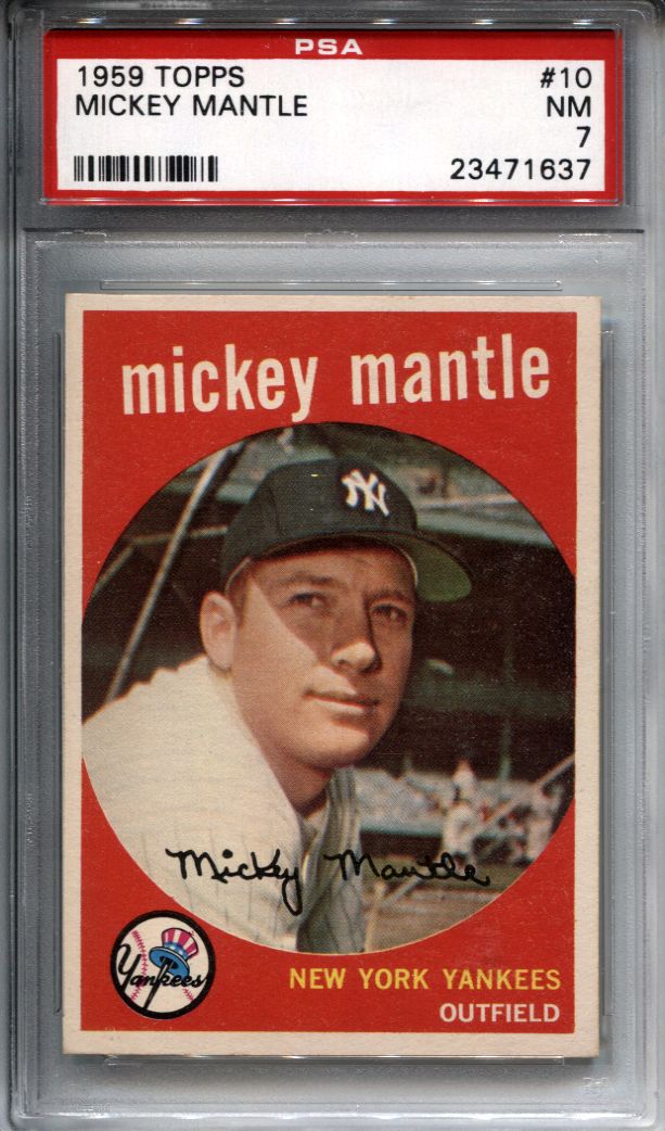 Lot Detail - 1959 Topps #10 Mickey Mantle PSA 7 NM