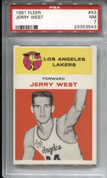 1961 Fleer #43 Jerry West PSA 7 NM Rookie