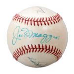 DiMaggio Brothers Signed Baseball – Joe – Dom – Vince – All 3 on 1 Ball – SUPER RARE