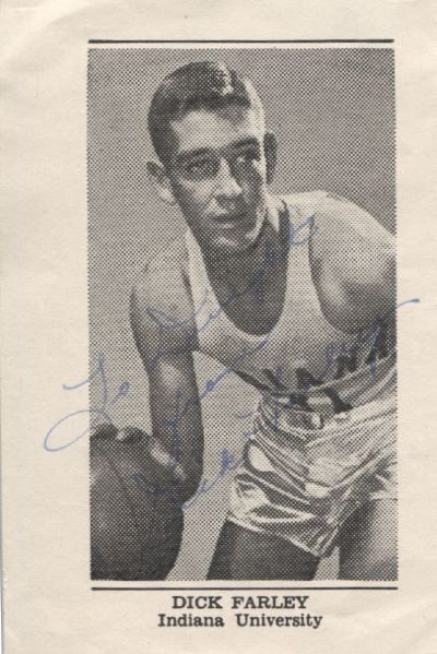  Dick Farley Signed Photo – Indiana University - Syracuse Nationals D. 1969