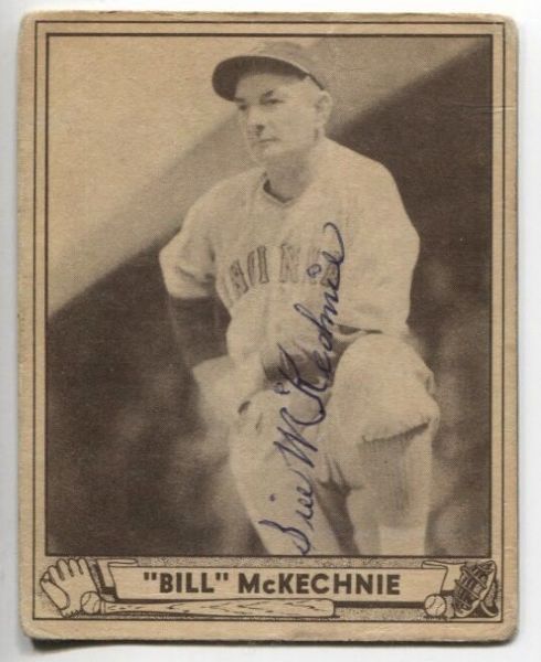 1940 Play Ball #153 Signed Bill McKechnie Baseball Card D. 1965