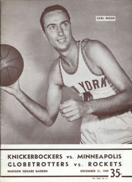 1959 New York Knicks vs Minneapolis Lakers New Years Eve Basketball NBA Program