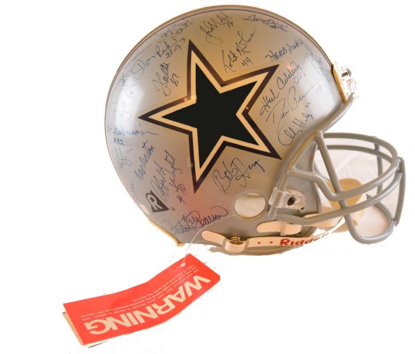 Dallas Cowboys Legends Signed Authentic Full Sized Football Helmet 36 Autographs