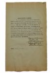 Multi-Signed Baseball Document - Signed By HOFer George Wright  D. 1937