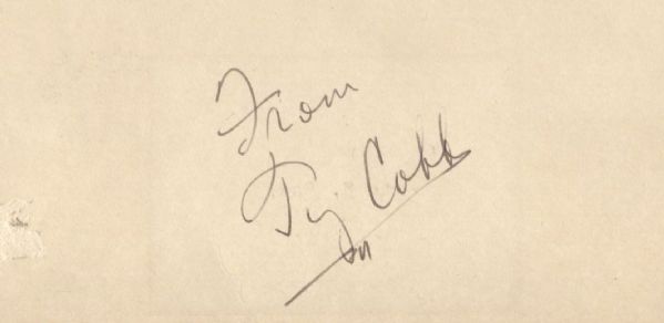 Ty Cobb signed GPC - Ex - Roy Pitts Collection