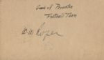 W.W. William Bill Roper Signed GPC – Inaugural Member of College Football HOF D.1933