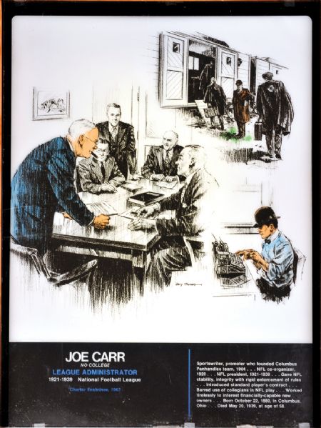 1963 Joe Carr Football Hall of Fame Enshrinement Display Translite