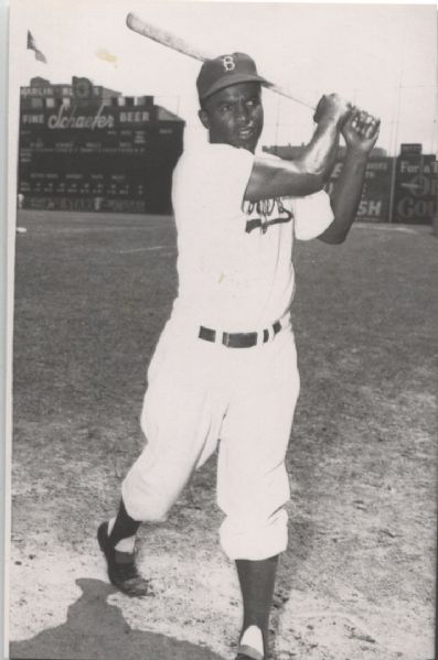 Jackie Robinson Swinging the Bat circa 1947 - Original Photo 