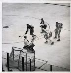 Stan Mikita scores on Jacques Plante original 1962 Stanley Cup photo