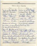 Ralph H. Young multi-signed 1955 Arch Ward Funeral Guest Book Page    