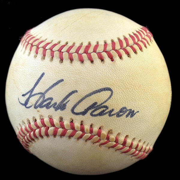 Hank Aaron Vintage 1970s Single Signed Baseball