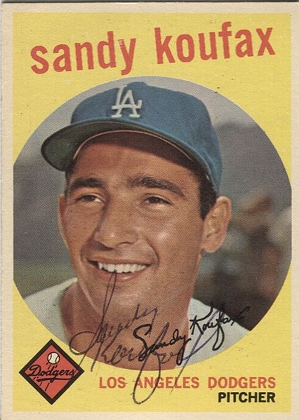 1959 Topps Sandy Koufax #163 Signed Baseball Card