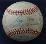 1966 New York Yankees Team Signed Baseball – Fritz Peterson LOA