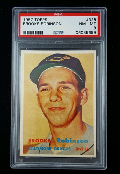 1957 Topps Brooks Robinson #328 PSA 8 NM-MT Rookie Card RC Pack Fresh Centered