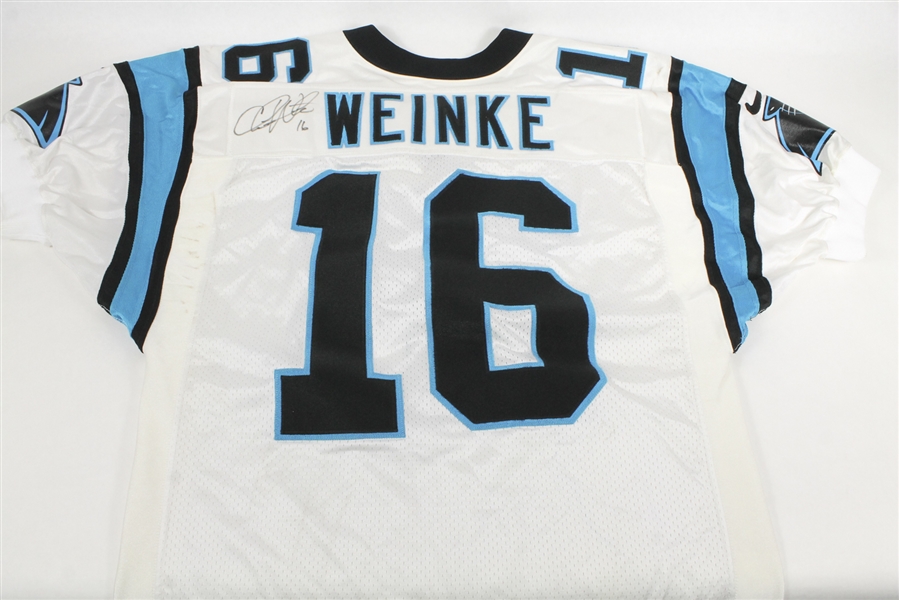 Heisman Trophy Winner - Chris Weinke Signed Game Issued Carolina Panthers  Jersey