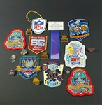 Collection of Super Bowl Patches & Football pins – Deacon Jones estate