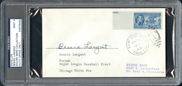Bessie Largent Signed Envelope First Female Baseball Scout in History D.1958