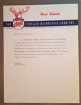 1949-1950 Chicago Stags – Philadelphia Warriors  – Press News Release – Letterhead – 1st Year NBA