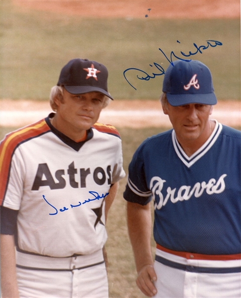 Pitching Brothers Phil & Joe Niekro Signed Color Photo