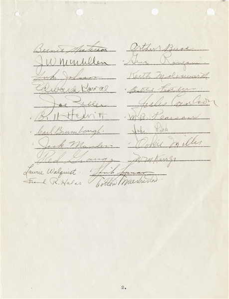 1935 Chicago Bears Team Signed Contract /w Bill Hewitt D. 1947 autograph PSA/DNA LOA