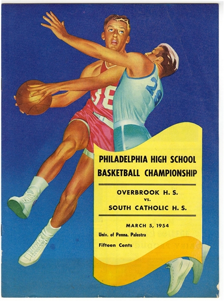 Wilt Chamberlain 1954 Overbrook High School Philadelphia Basketball City Championship Program