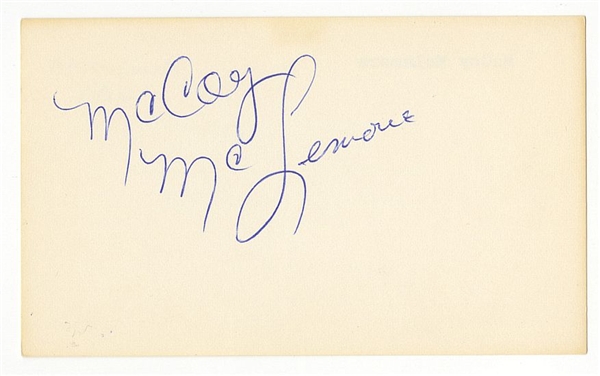 McCoy McLemore Signed AUTO 3x5 index card 1971 Milwaukee Bucks NBA Champs D.2009