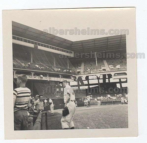 Carl Erskine Talks to Fans Brooklyn Dodgers Ebbets Field on Tommy Lasorda’s 1954 Debut Original TYPE 1 Photo Snapshot