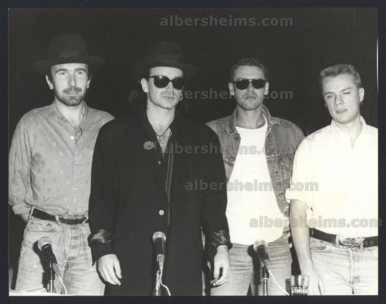 1987 Original TYPE 1 Photo of the Legendary Rock n’ Roll HOF Band U2 Press Conference 