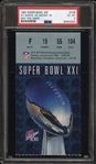 1987 SUPER BOWL XXI TICKET STUB 21 NY Giants 39 vs Denver Broncos 20 MVP Phil Simms PSA 6