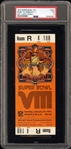 1974 SUPER BOWL 8 VIII FULL TICKET PSA 5 MIAMI DOLPHINS v MINNESOTA VIKINGS – Larry Csonka MVP