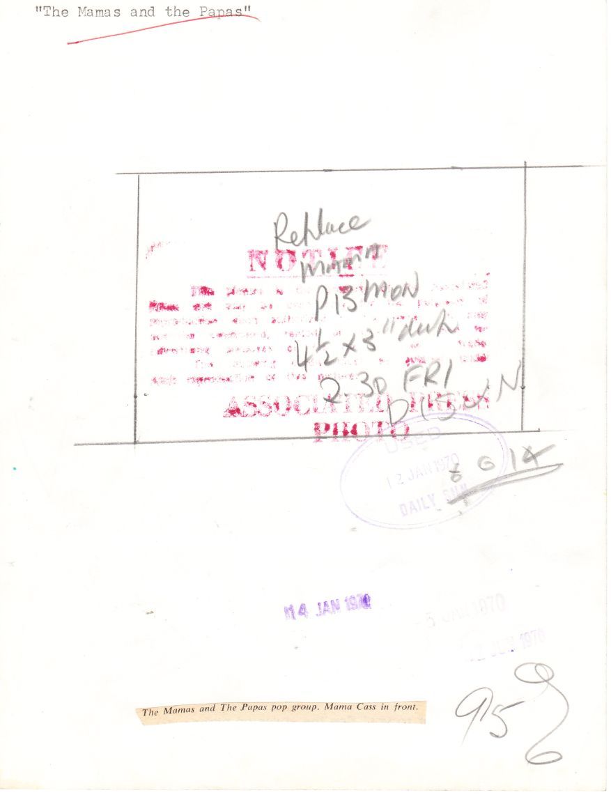 The Mamas & The Papas 1970 original killer shot photo California Dreamin'