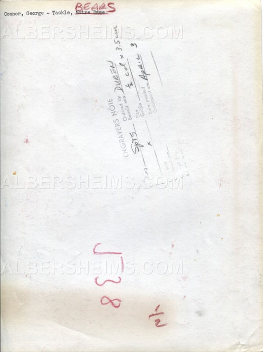 George Connor Bears & Notre Dame Football HOFer Original 1947 Photo