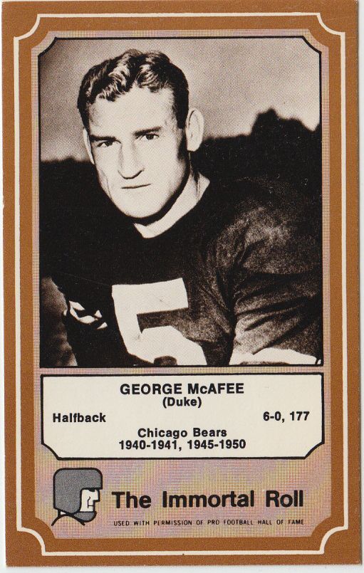 George McAfee Original Photo Chicago Bears Hall of Fame Used For Football Cards