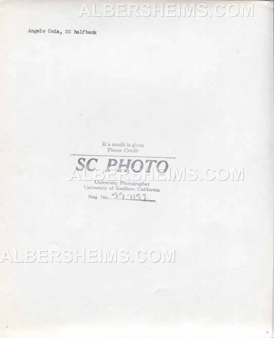 1950's USC Football Star - Angelo Coia Team Issued Type 1 Photo (1963 Bears)