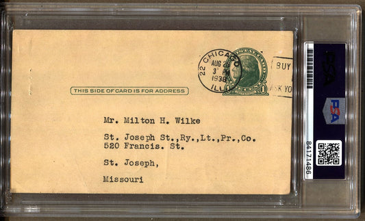 Babe Ruth Signed Autographed GPC Government Postcard PSA/DNA