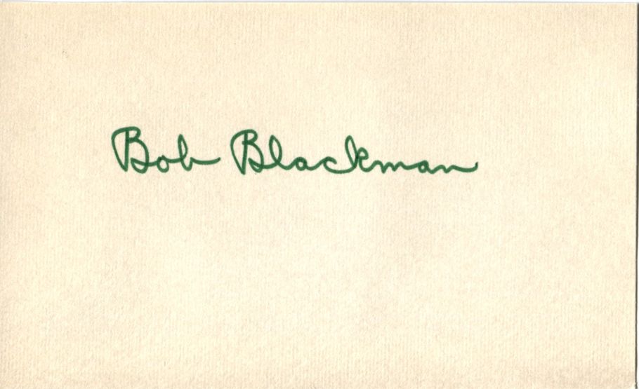 Bob Blackman College Football HOF Signed 3x5 index Card Illinois