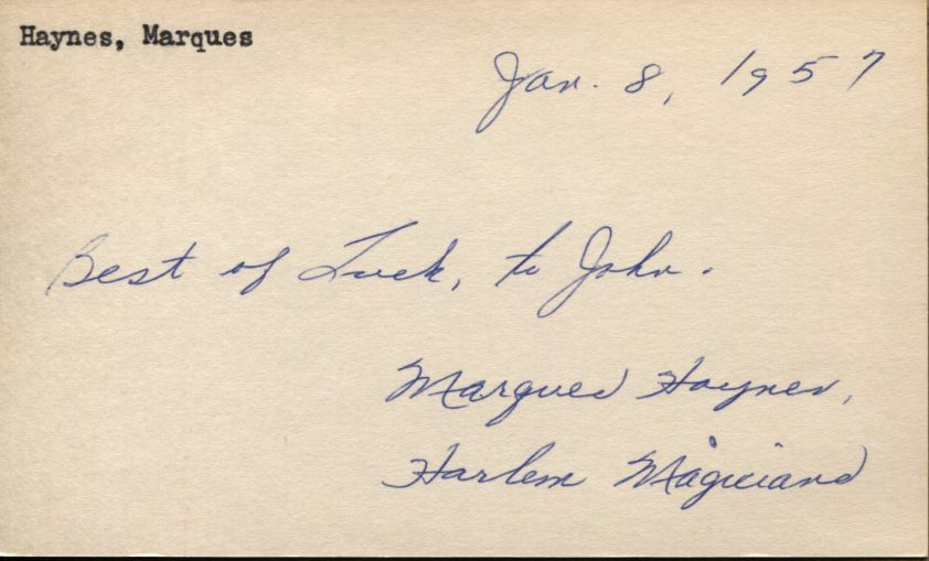 Marques Haynes Harlem Globetrotters Basketball HOF Signed 3x5 vintage Index Card