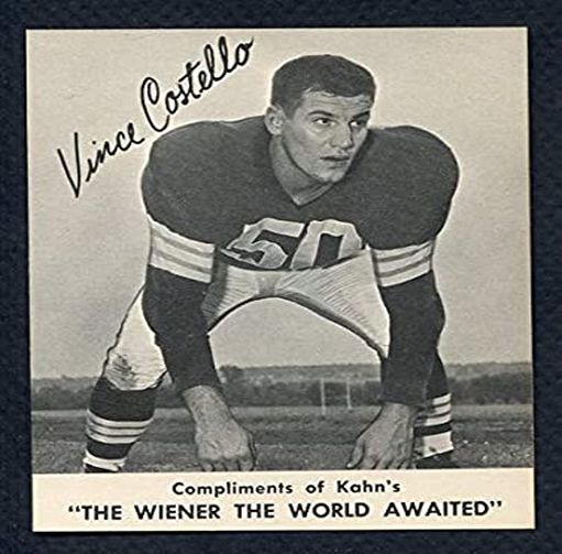 Vince Costello Cleveland Browns TYPE I original Photo Used for 1959 Kahn's Weiners Football Card