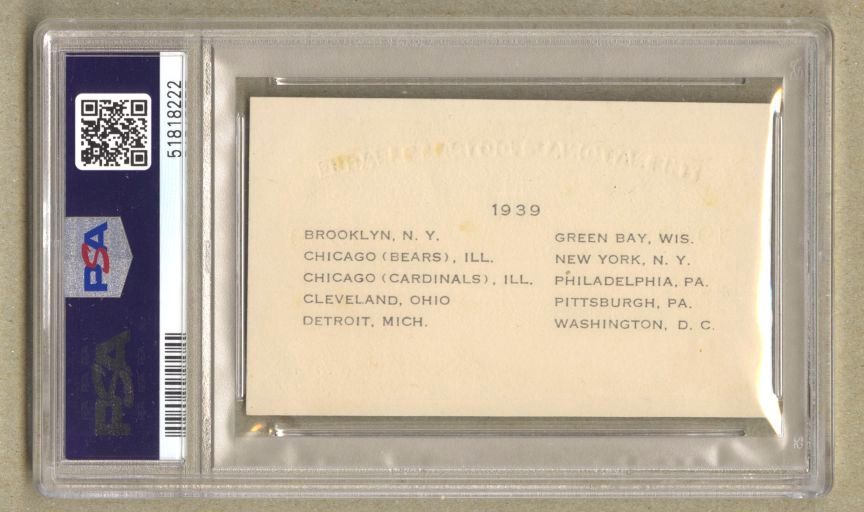 1939 NFL Season Pass Ticket with Rare Carl Storck Facsimile Signature MUST READ PSA Graded